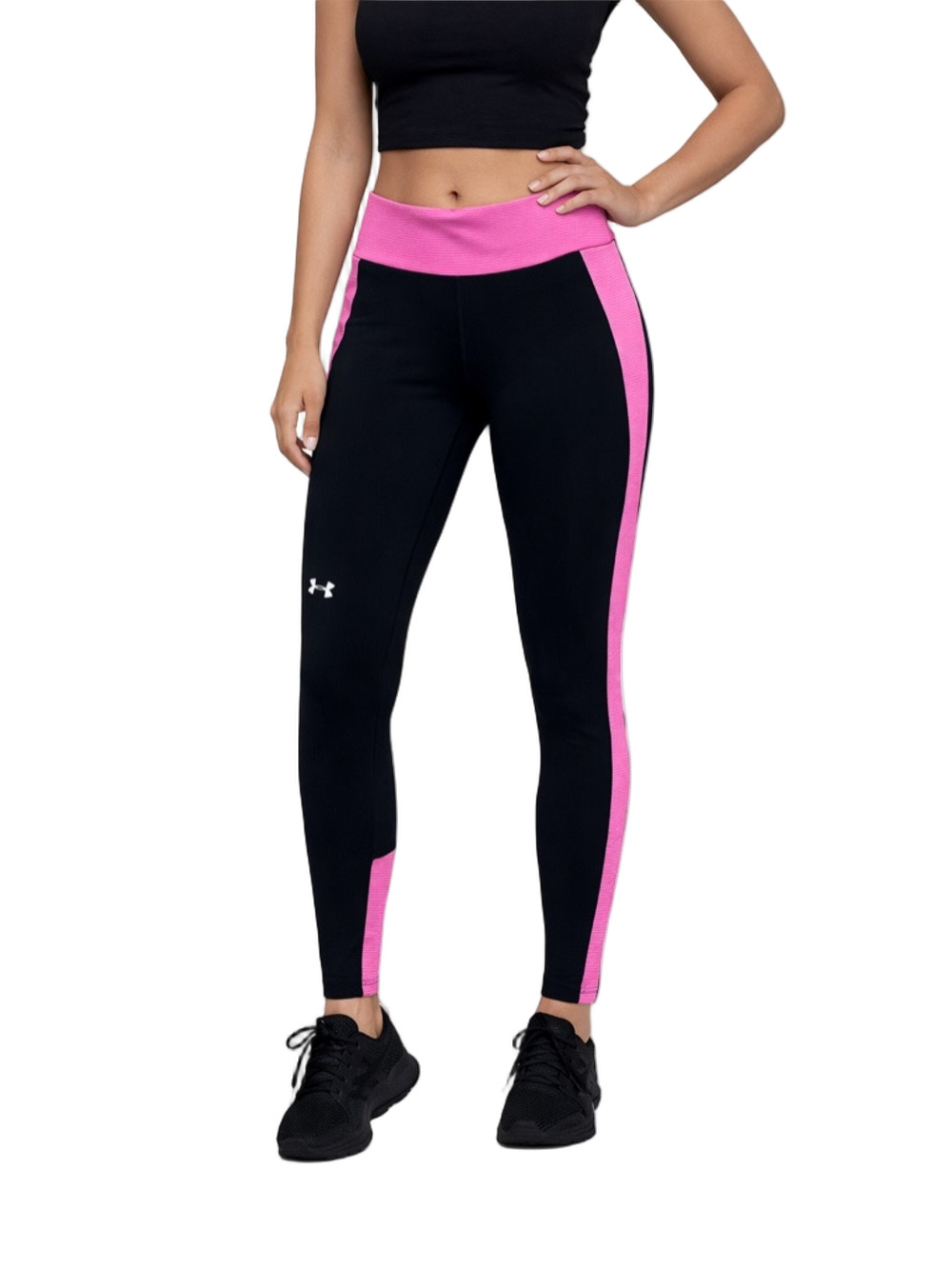Under Armour Black and Pink striped athletic Leggings
